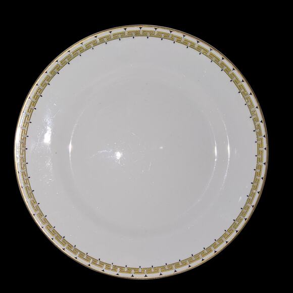 Cleveland China 7" Plates Set of 2 Greek Key 18K Gold Trim G.H.B. Co. Crazing - Picture 2 of 6